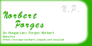 norbert porges business card